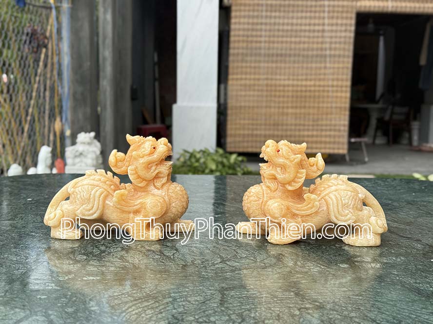 Tỳ Hưu Phong thuỷ bằng đá ngọc Hoàng Long - TH-02